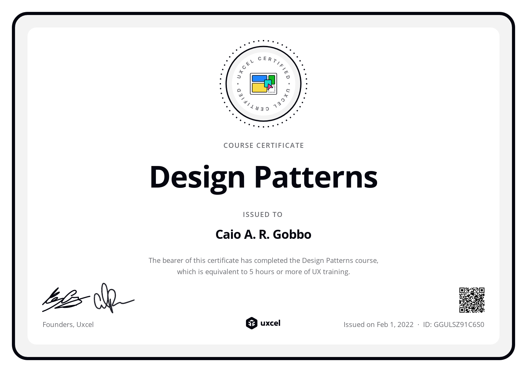 Caio A. R. Gobbo's certificate